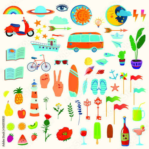 Summer icons set