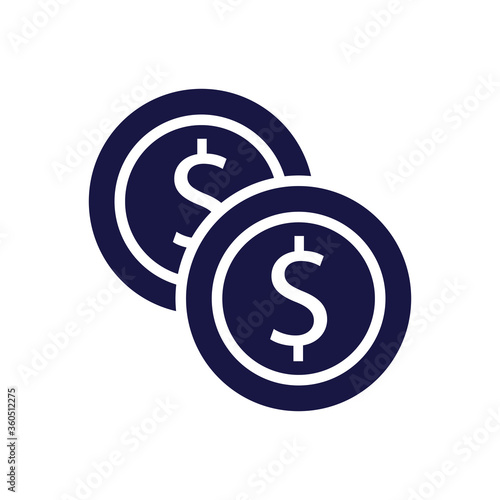 coins cash money silhouette style