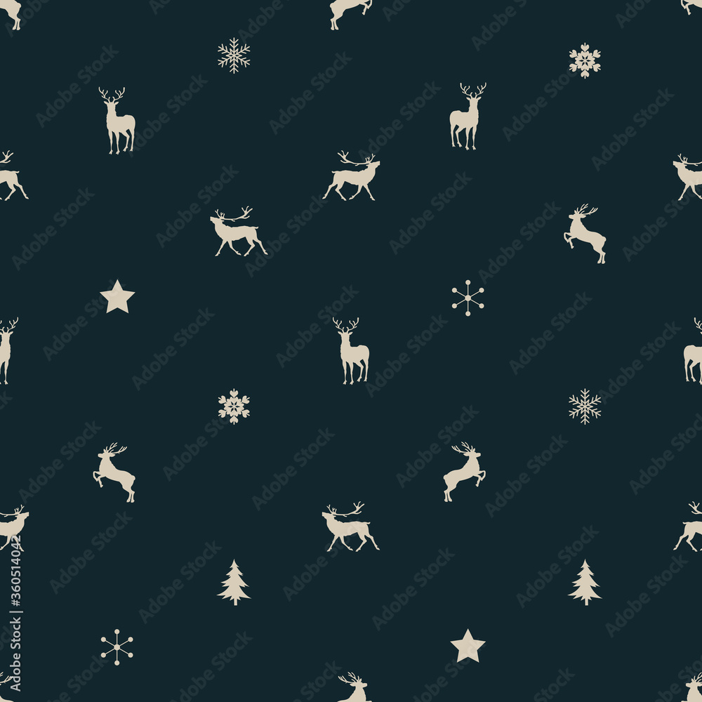 Seamless Vector of deer and star. Vector illustration art.
Seamless Vector of deer and star. Vector illustration art.