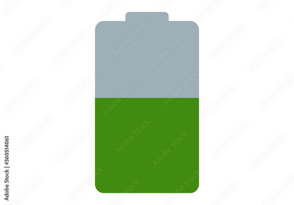 Battery charge status, with lighting Middle Battery icon. Vector illustration Battery charge status, with lighting Middle Battery icon. Vector illustration