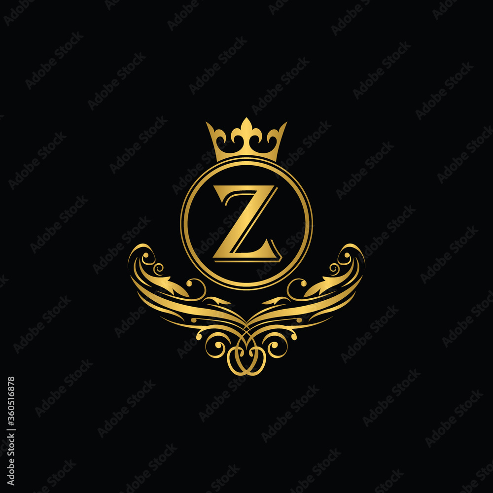 Golden letter Z logo Luxury letter with crown. Monogram alphabet . Beautiful royal initials letter. template logo for design
Golden letter Z logo Luxury letter with crown. Monogram alphabet . Beautiful royal initials letter. template logo for design