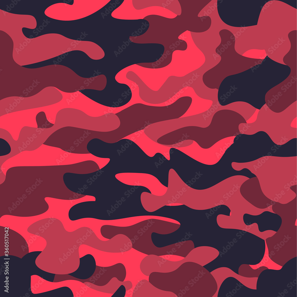 Seamless fashion elite tan red camo pattern vector.Classic clothing style masking camo repeat print. Red, white, brown black colors forest texture. Design element. Vector illustration Seamless fashion elite tan red camo pattern vector.Classic clothing style masking camo repeat print. Red, white, brown black colors forest texture. Design element. Vector illustration