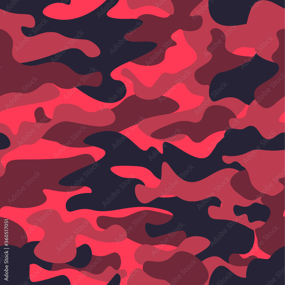 Seamless fashion elite tan red camo pattern vector.Classic clothing style masking camo repeat print. Red, white, brown black colors forest texture. Design element. Vector illustration Seamless fashion elite tan red camo pattern vector.Classic clothing style masking camo repeat print. Red, white, brown black colors forest texture. Design element. Vector illustration