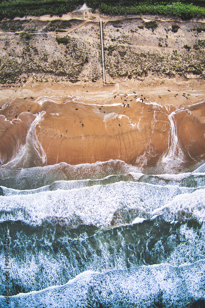 Aerial view of the beach. Gandia.