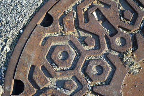 A Rusted Storm Drain Lid