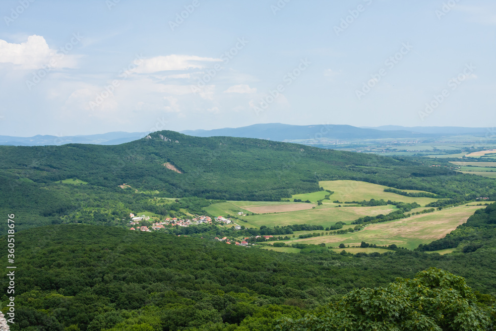 View from ruins of old castle to vast area of West Slovakia. View from ruins of old castle to vast area of West Slovakia.