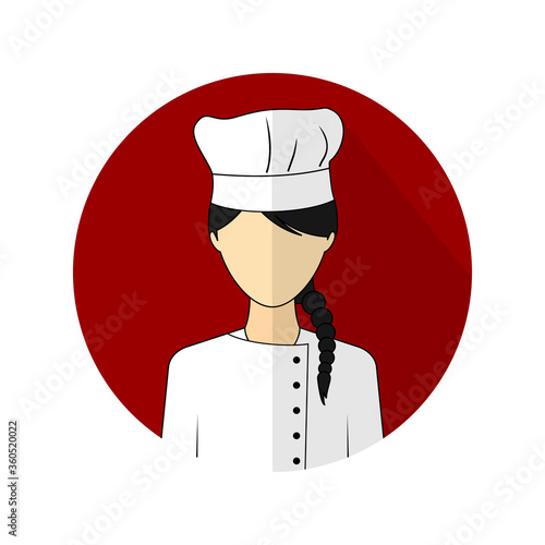 vector illustration of the female chef avatar icon