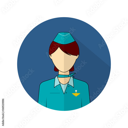 vector illustration of the stewardess avatar icon