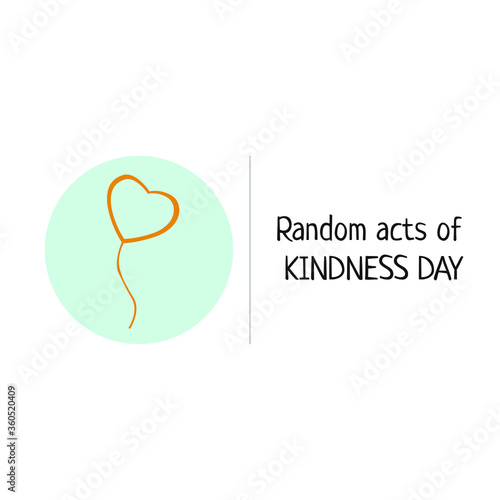 Random acts of kindness day emblem isolated vector illustration. World altruistic holiday event label.