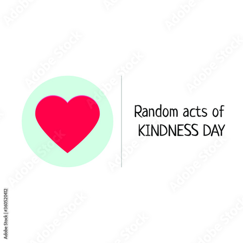 Random acts of kindness day emblem isolated vector illustration. World altruistic holiday event label.