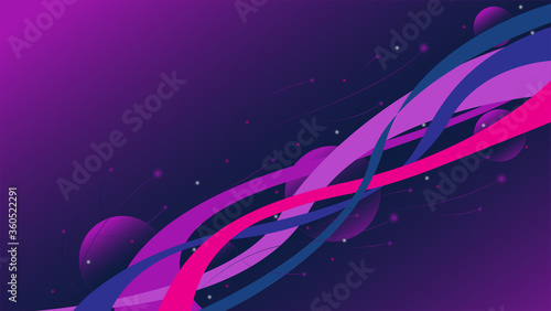 Pink and blue abstract background your desktop or website. Wallpaper with lines, waves and balls. Vector illustration. Eps 10.