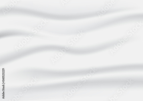 White and grey crumpled fabric abstract background for design vector illustration.