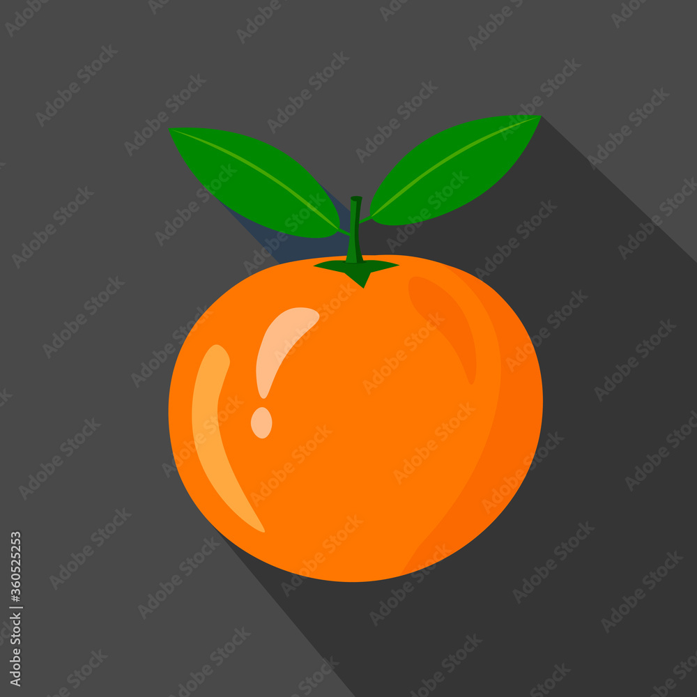 Orange cartoon flat icon.Dark background. Vector illustration. Orange cartoon flat icon.Dark background. Vector illustration.