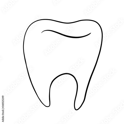 Tooth Dentist SketchTooths Icon Hand drawn rough marker Teeth isolated on white background. MedicalVector illustration on white background. For cards, posters, stickers and professional design.