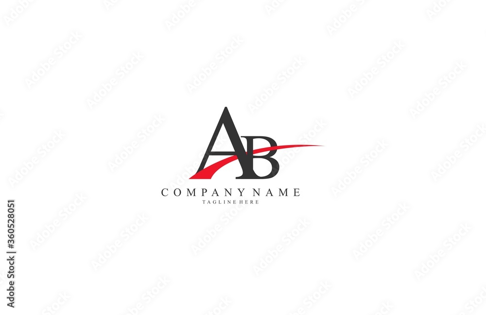 Elegant Swoosh Letter AB Vector Logo Elegant Swoosh Letter AB Vector Logo