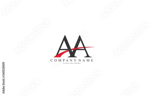 Elegant Swoosh Letter AA Vector Logo