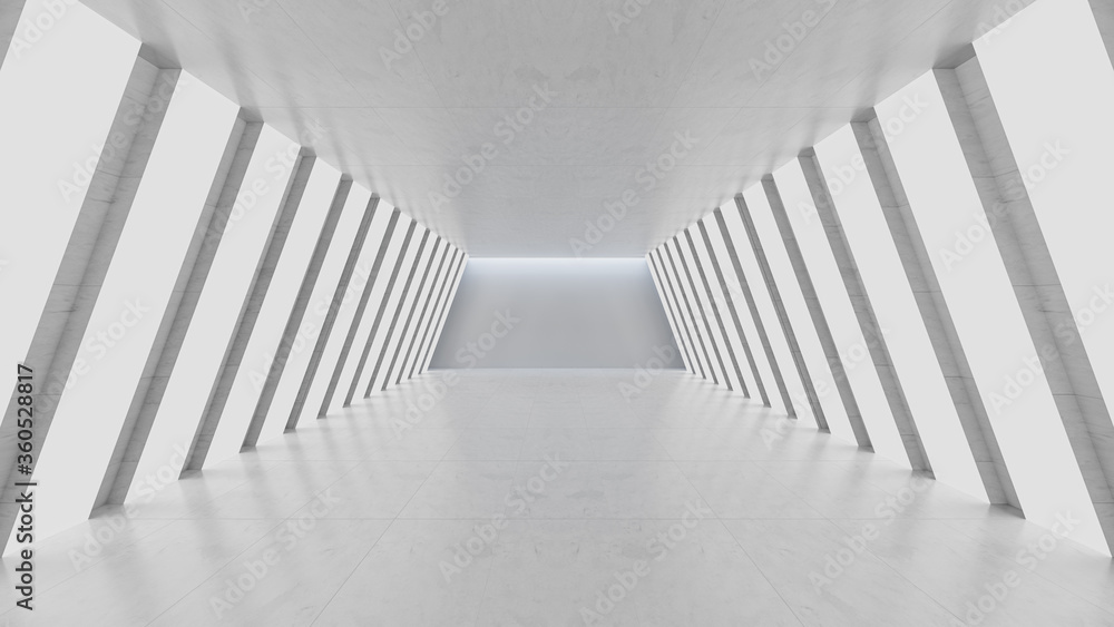 Fototapeta premium Empty gray concrete room background for technology studio concept