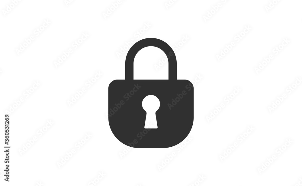 Lock icon, security symbol. Padlock pictogram. Lock icon, security symbol. Padlock pictogram.