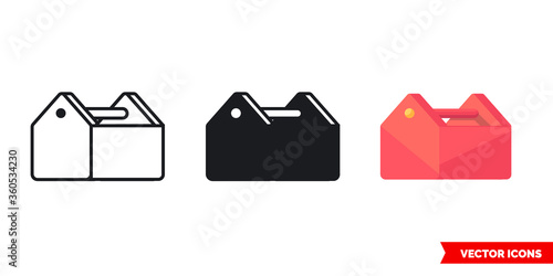 Toolbox icon of 3 types. Isolated vector sign symbol.