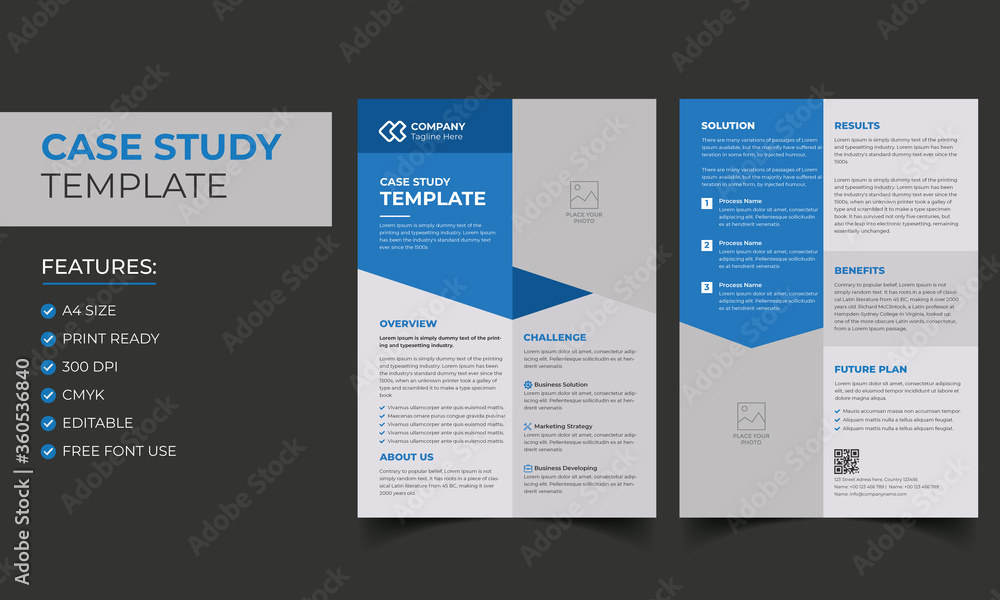 Case Study Template. Corporate Modern Business Double Side Flyer and ...