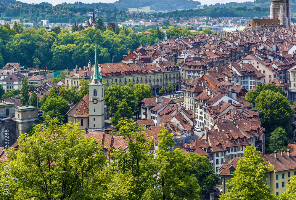 Aerial view of Bern  old town, Switzerland
