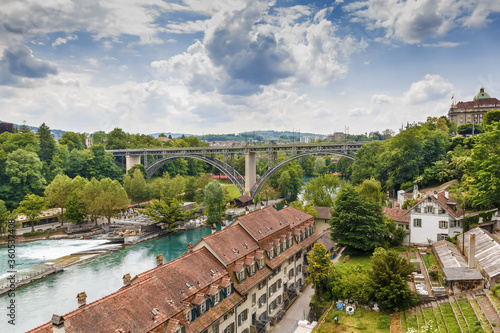 View of Aare river in Bern, Switzerland