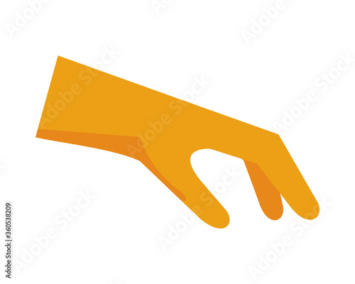 hand with rubber glove housekeeping accessory