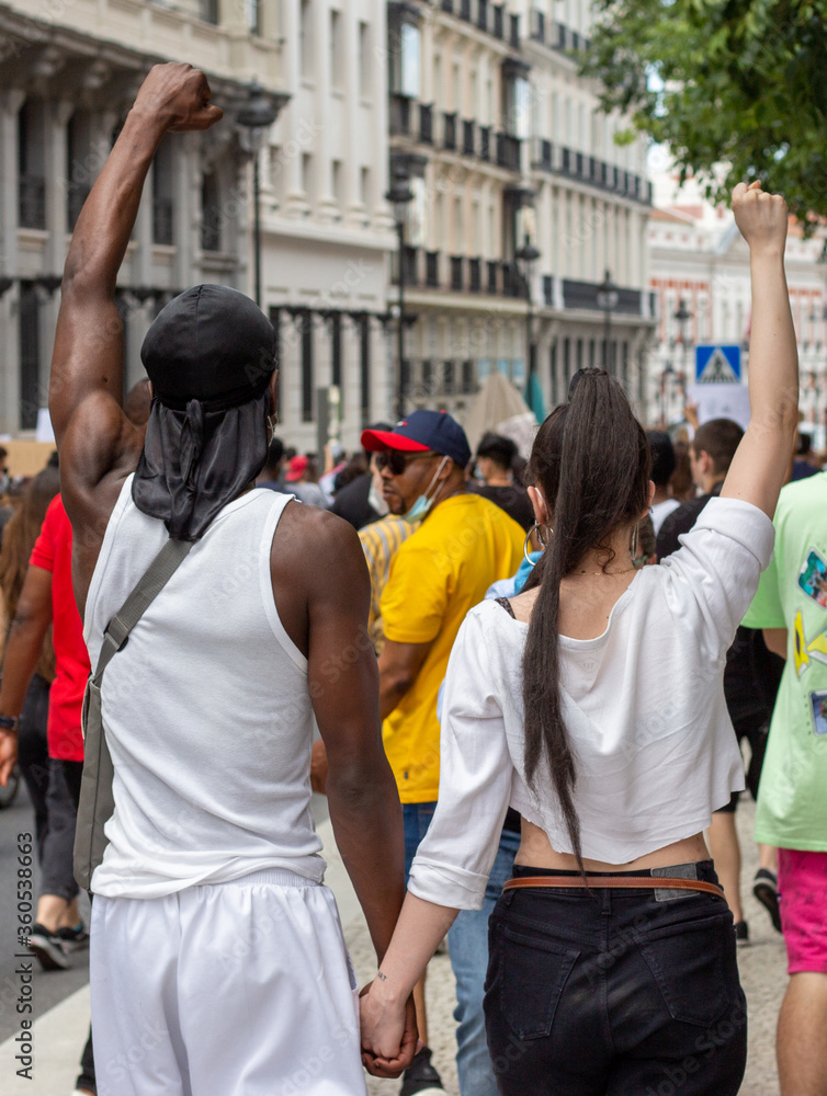 Obraz premium Black Lives Matters Manifestación Madrid 2020 España Las vidas negras importan