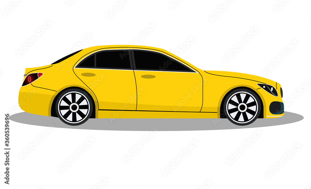 Concept of car. Yellow car. Sport car, modern car.