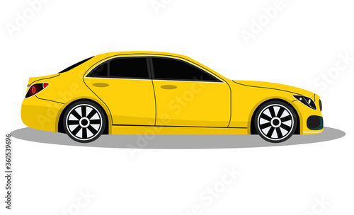 Fototapeta Naklejka Na Ścianę i Meble -  Concept of car. Yellow car. Sport car, modern car.