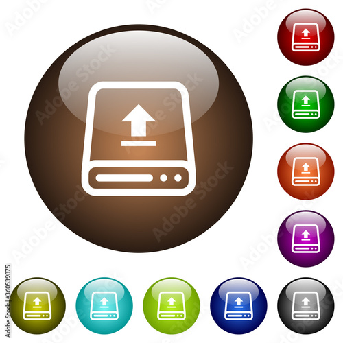 Upload from hard drive color glass buttons