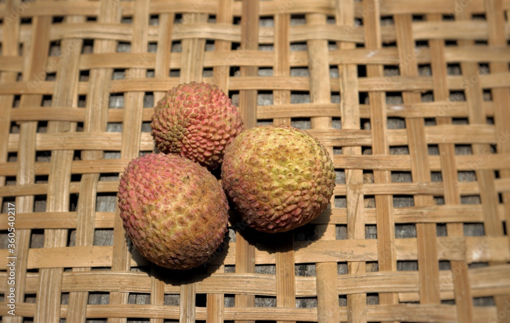 Juicy Lychee or Lichi Fruit with Selective Focus in Horizontal Orientation