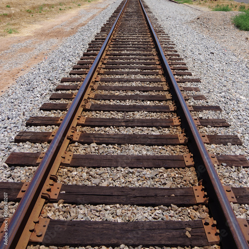 Perspective view of some straight railroad tracks