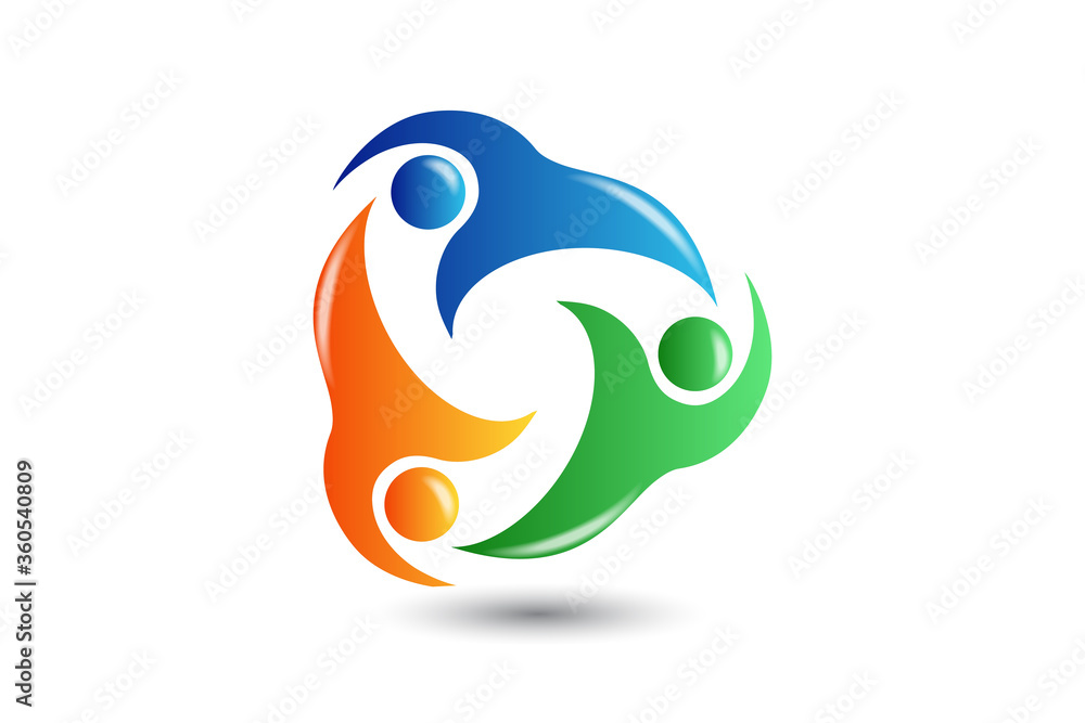 Naklejka premium Logo teamwork partners business people vector image 