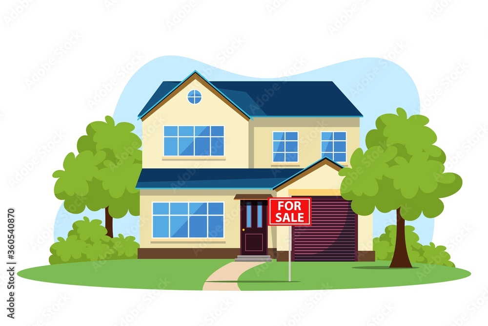 House in suburb or dormitory area for sale vector