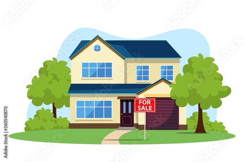 House in suburb or dormitory area for sale vector
