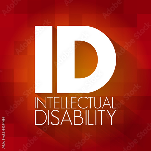 ID - Intellectual Disability acronym, medical concept background