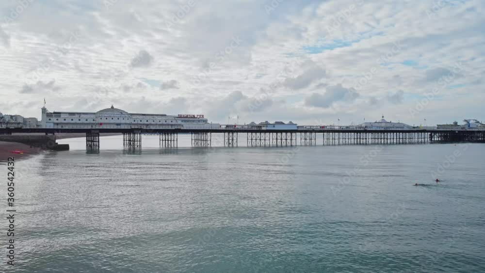 Aerial Drone view of Brighton Pier United Kingdom Aerial Drone view of Brighton Pier United Kingdom