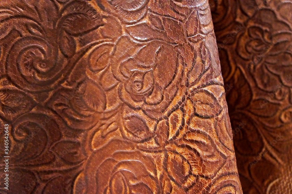 Decorated leather texture