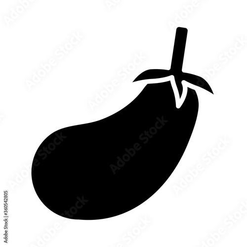 fresh eggplant vegetable healthy food silhouette style