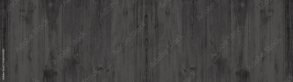 Obraz premium old black grey gray rustic dark wooden texture - wood background panorama banner long 