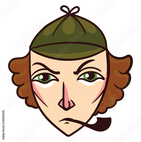 Angry face, illustration, vector on white background