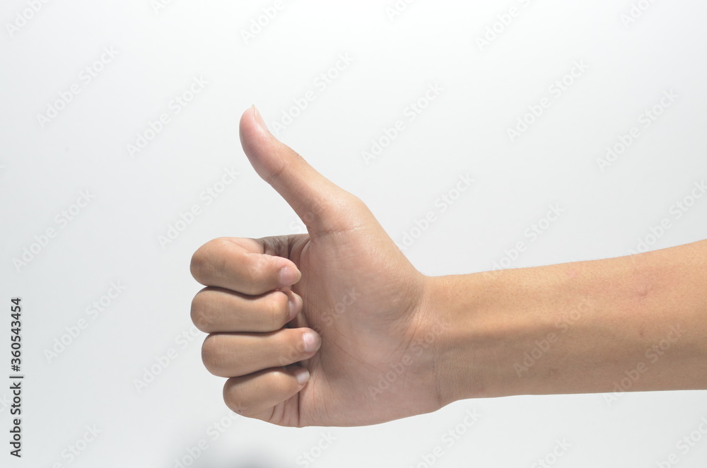 thumb up on isolated white background