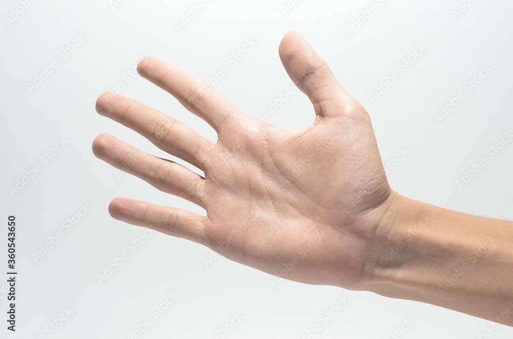 hand symbol on white isolated white background
