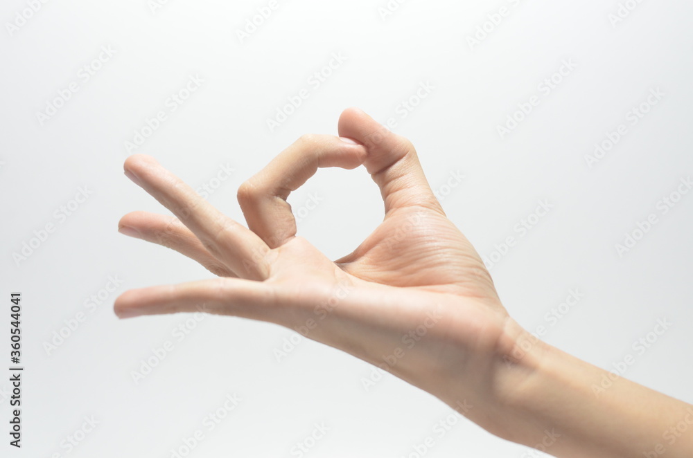Meditation Hand Gesture on Isolated White Background Meditation Hand Gesture on Isolated White Background