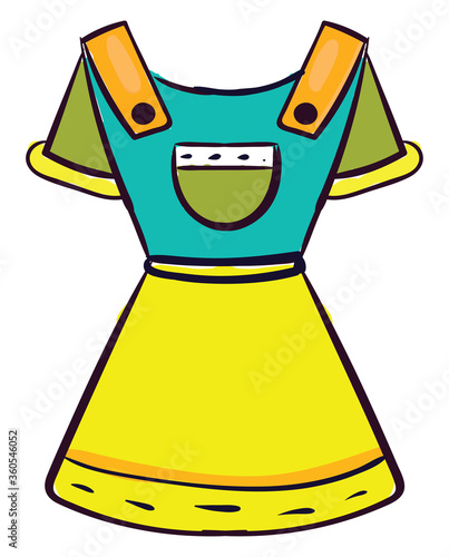 Colorful dress, illustration, vector on white background