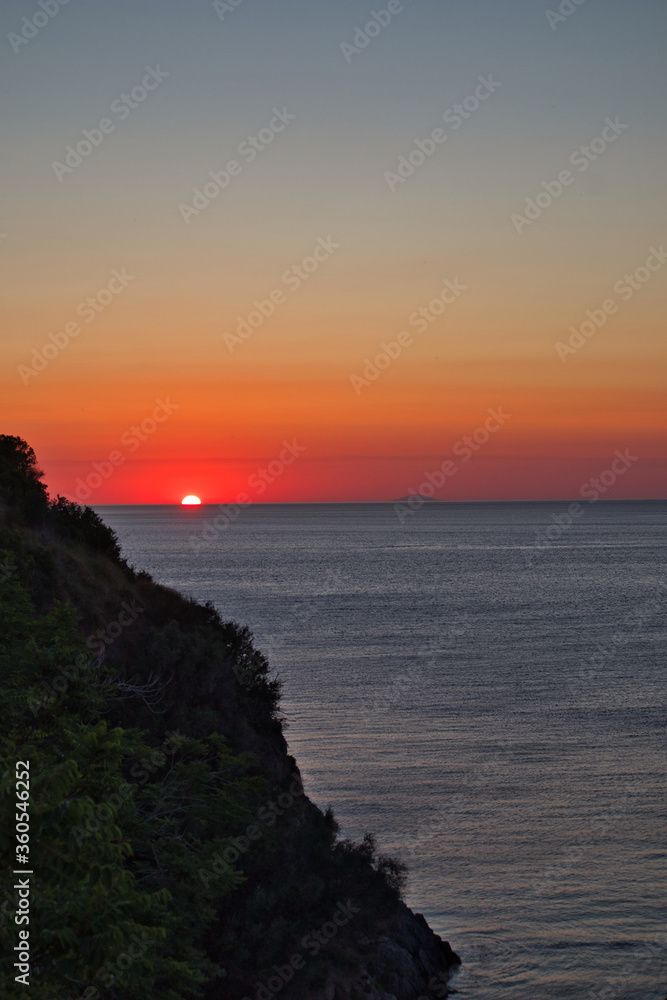 Wonderful sunset on the Tyrrhenian sea. Wonderful sunset on the Tyrrhenian sea.