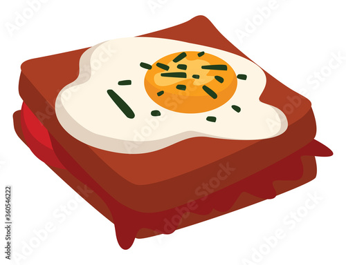 Croque monsieur, illustration, vector on white background
