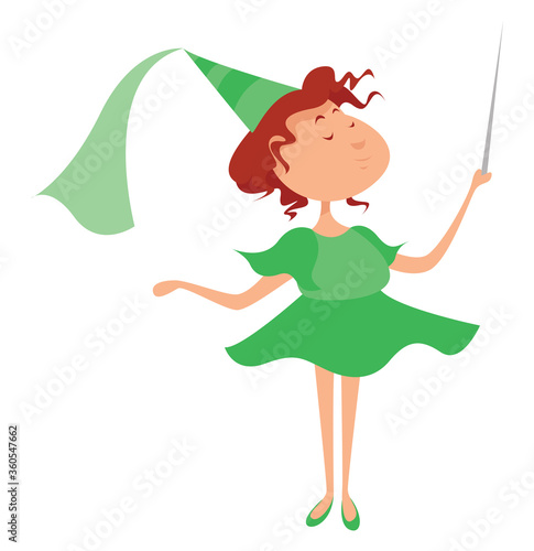 Fairy godmother, illustration, vector on white background