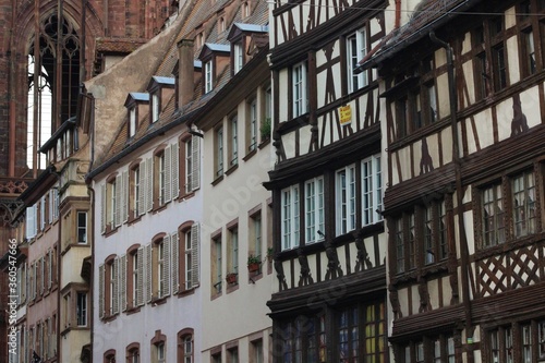 Houses and Cathedral of Strasbourg France 